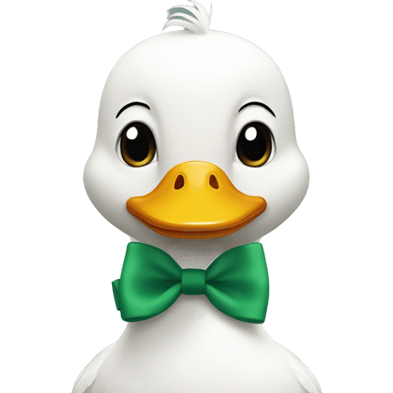 Duck wearing a bow emoji