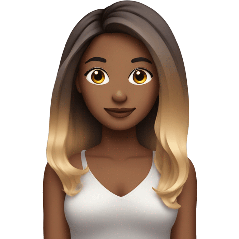 girl with ombre balayage hair emoji