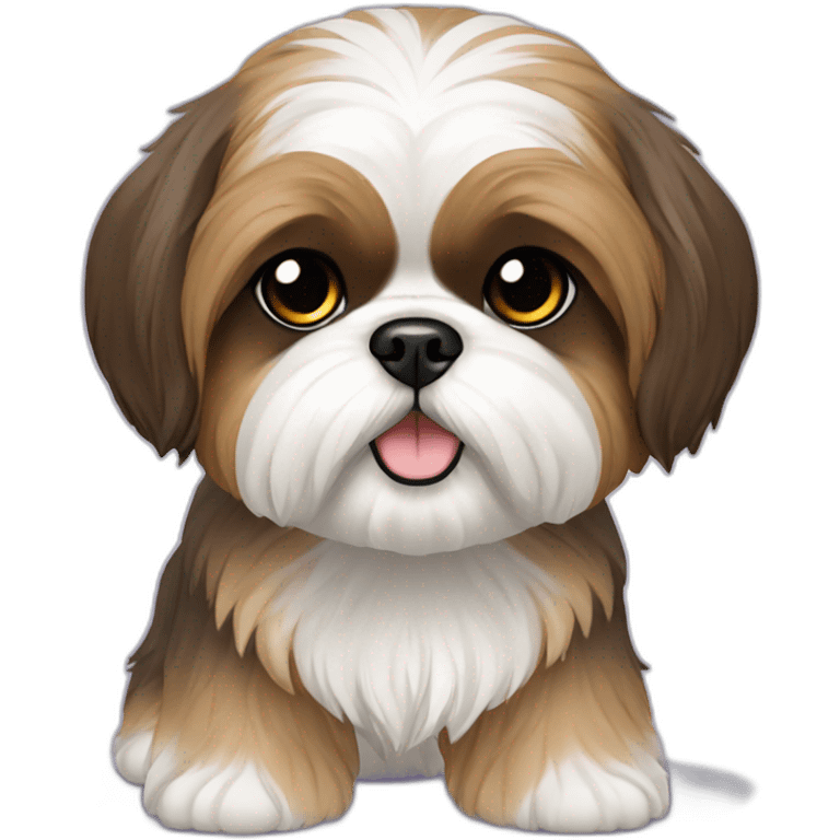 Dog Shih Tzu with drop coat full-height  emoji