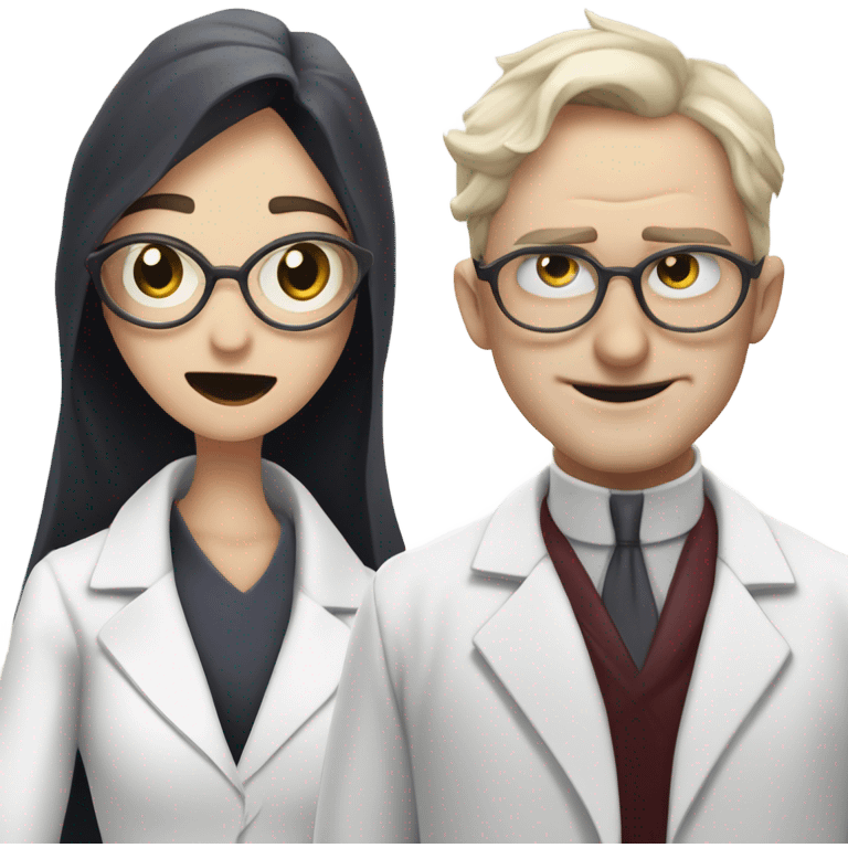 A scientist and vampire in love  emoji