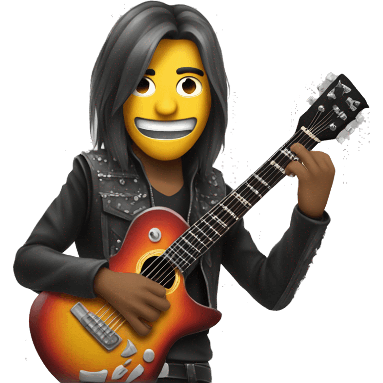 Metalero con una guitarra emoji