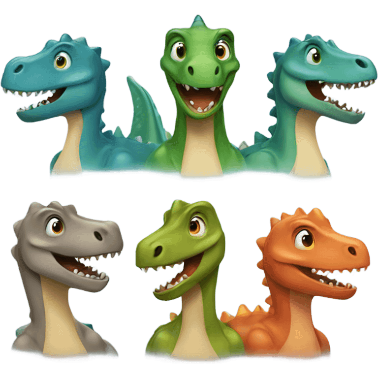 Five dinosaur emojis. emoji