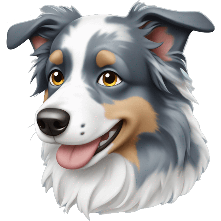 blue merle border collie head emoji