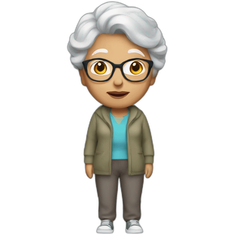 full grandmother in trousers emoji