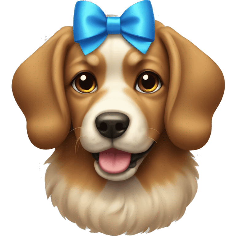 Dog with blue bow emoji