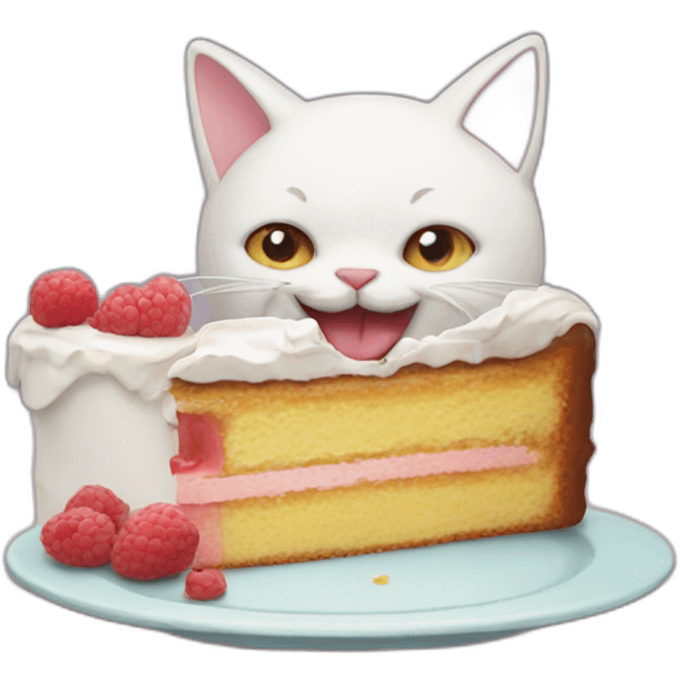 cat eats cake emoji