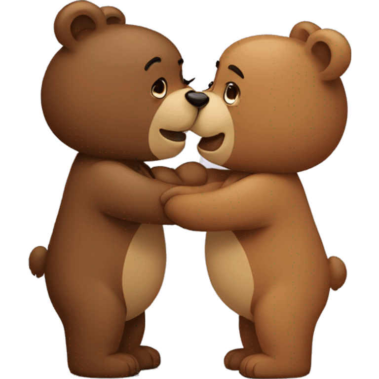 Two bears kissing  emoji