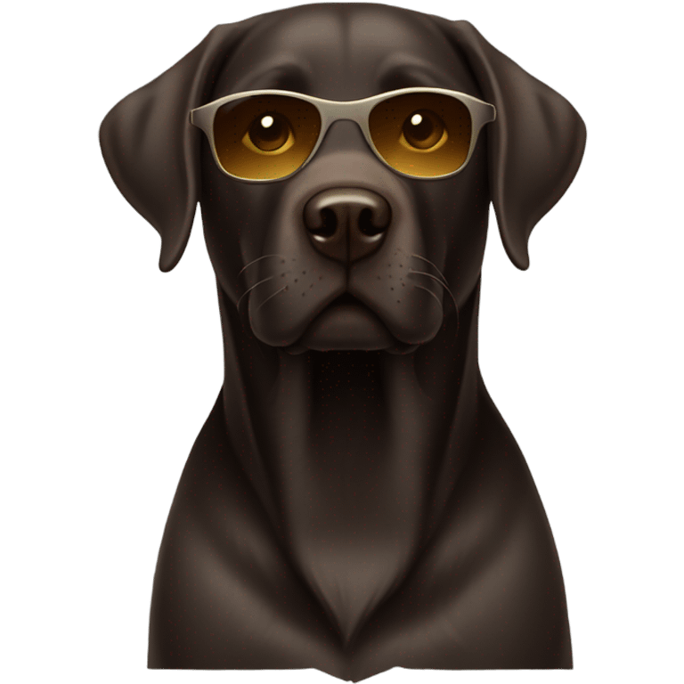 dark brown Labrador with sunglasses on emoji