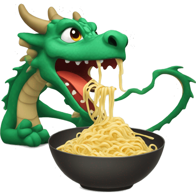 Dragon eating noodles emoji