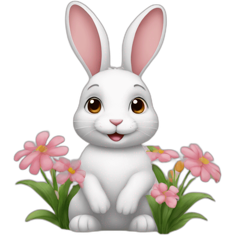 Rabbit with flowers emoji