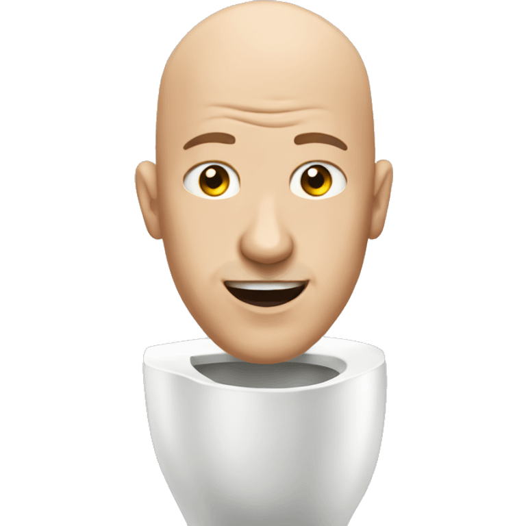 bald persons head coming out of a toilet emoji