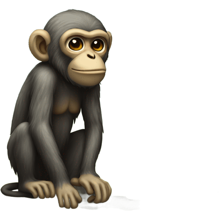 Monkey standing at a grave emoji