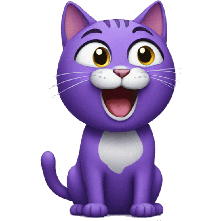 purple Cat singing emoji