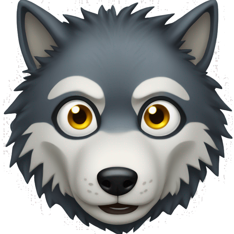 A scary looking wolf emoji