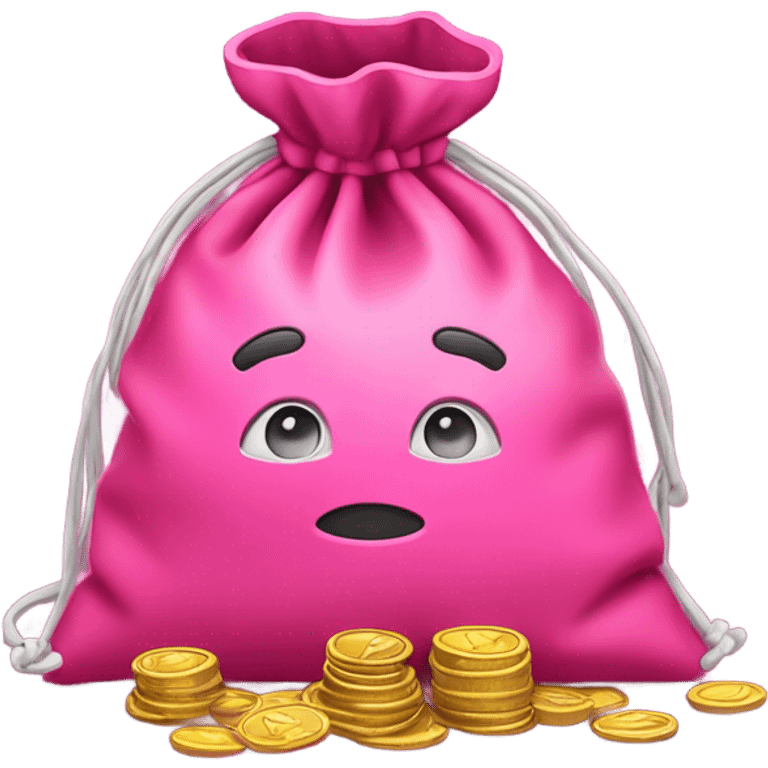 Pink bag of money  emoji