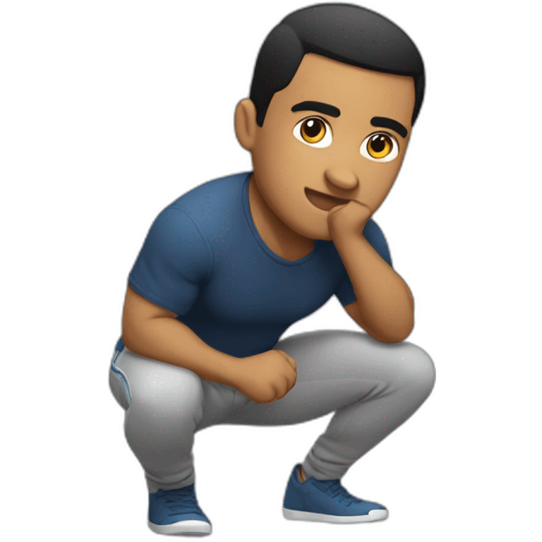 Latin man doing squat emoji