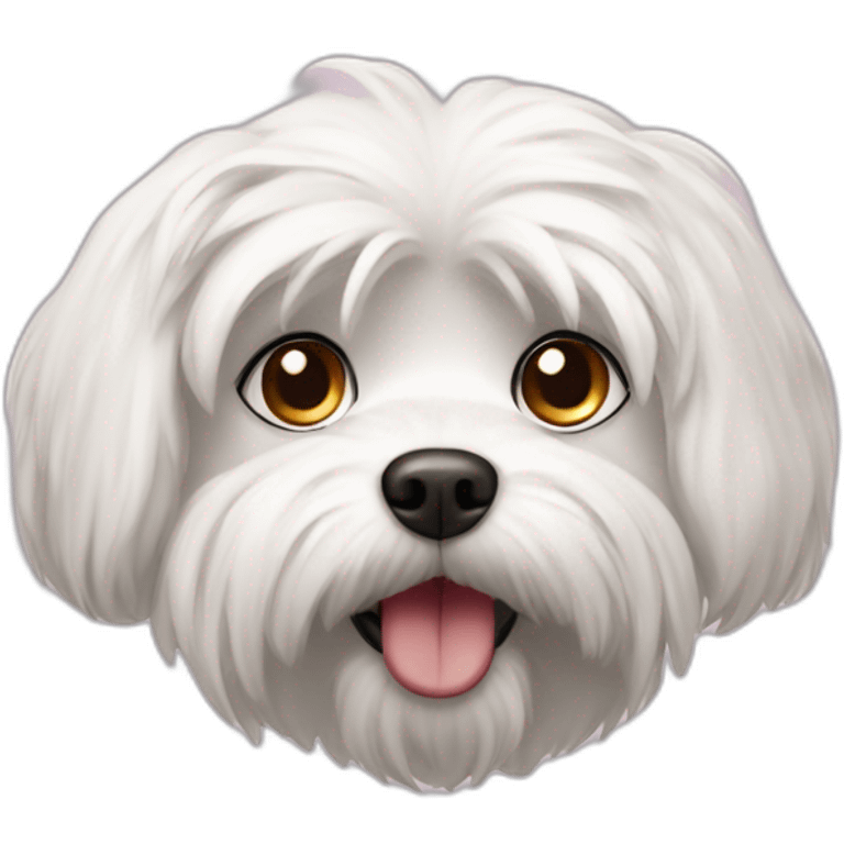 An anthropomorphic Maltese dog emoji