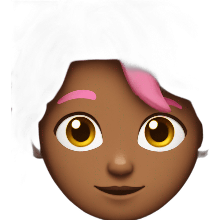 catboy with pink hair and dark skin emoji