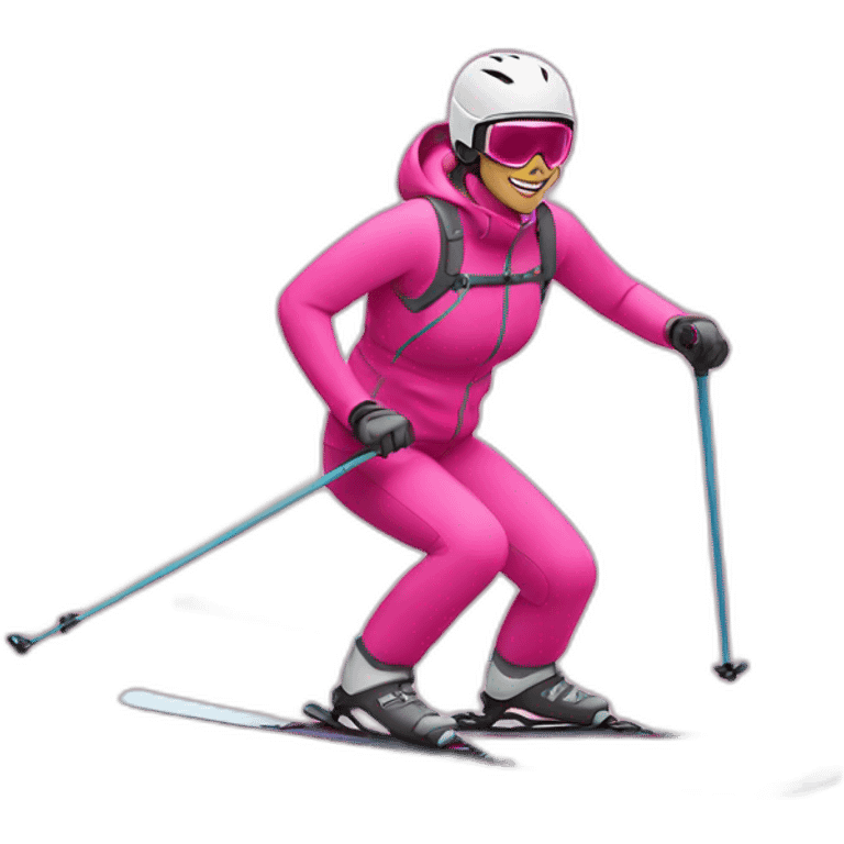 skiing in pink tones emoji