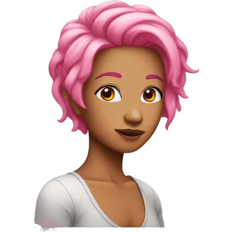 pink haired  emoji