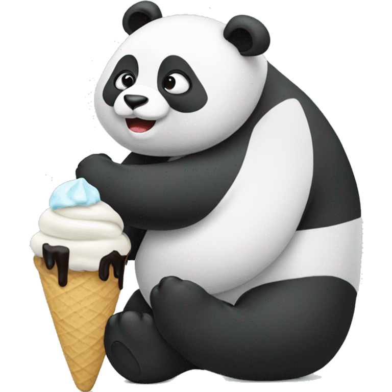 Panda eating ice cream emoji