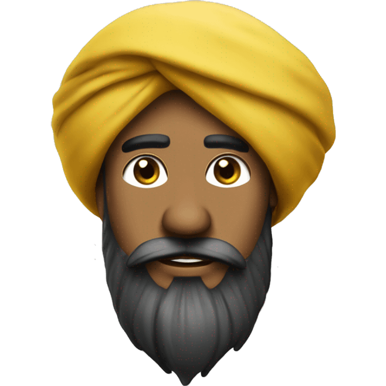 pushtoon turban with beard and sharp mustard  emoji