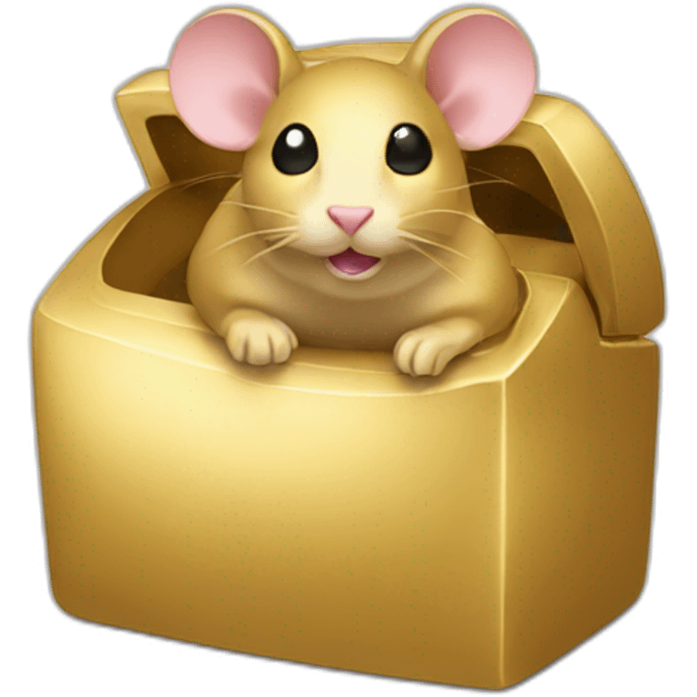 Gold back with a mouse inside  emoji