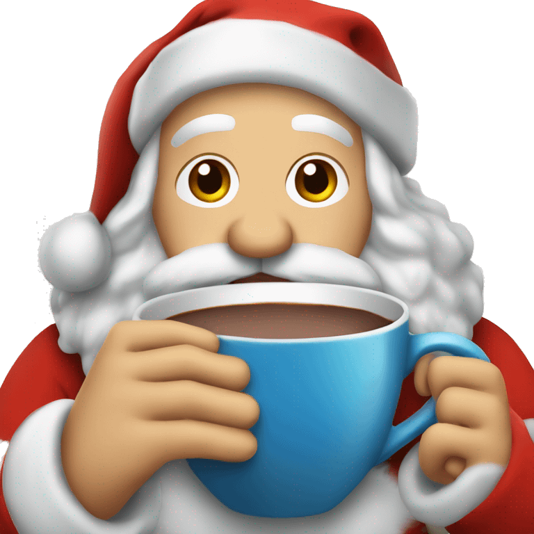 Santa drinking a large cup of hot cocoa  emoji