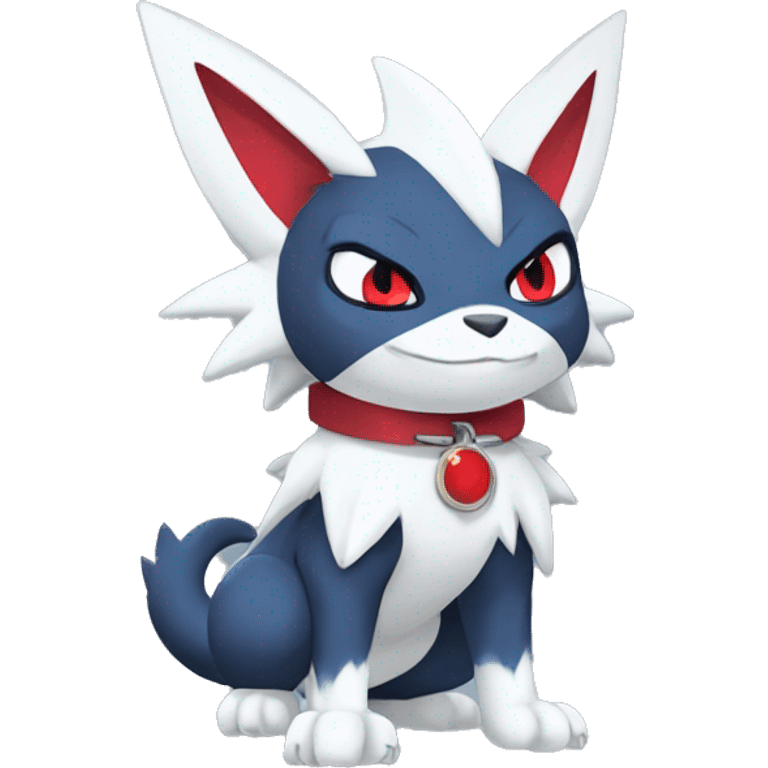 Cute Cool Edgy Nargacuga-Absol-Zangoose-Sneasel-Quilava with a collar on, full body emoji