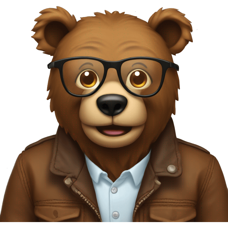 Freddy faze bear with glasses  emoji