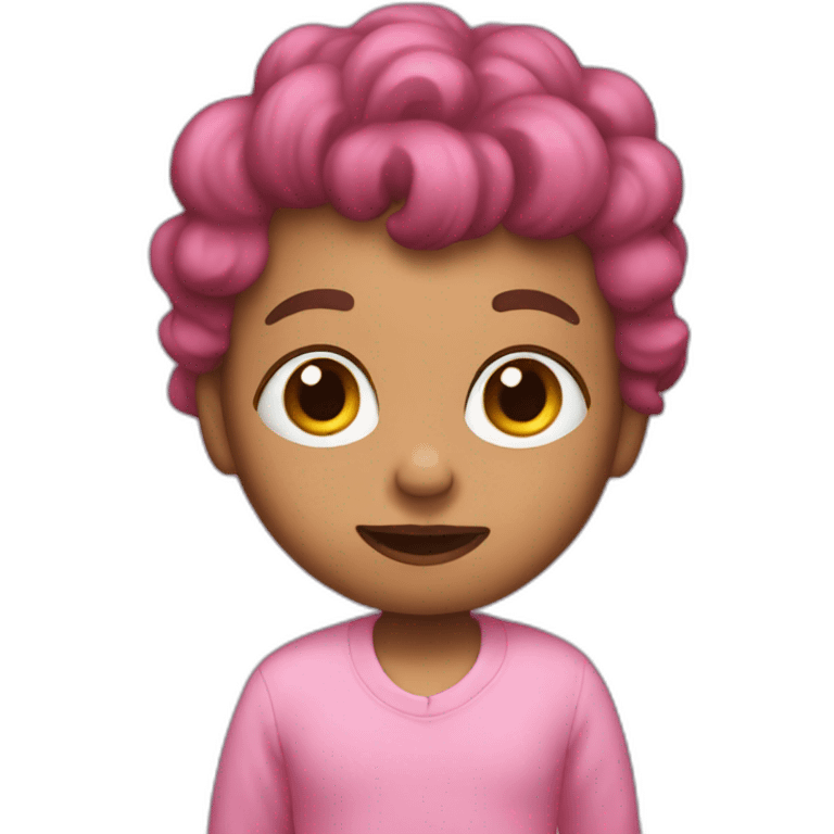 Pink skin newborn doing stand up comedy emoji