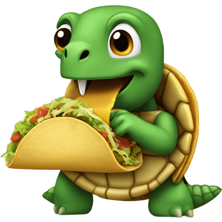 Turtle eating taco emoji