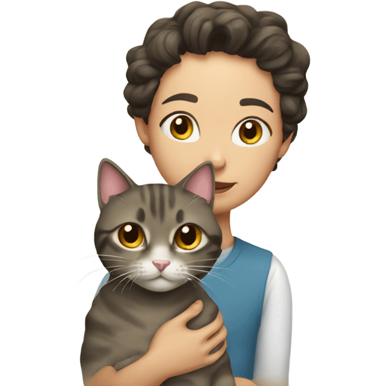 Cat with owner emoji