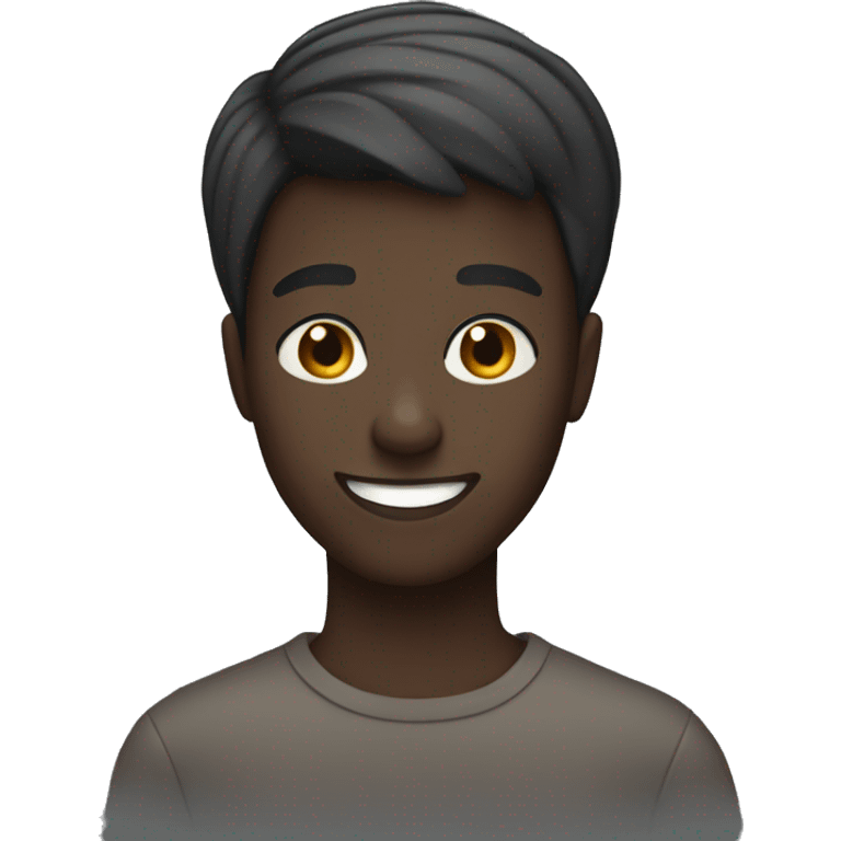 create an emoji of a dark-skinned boy with short straight hair smiling emoji