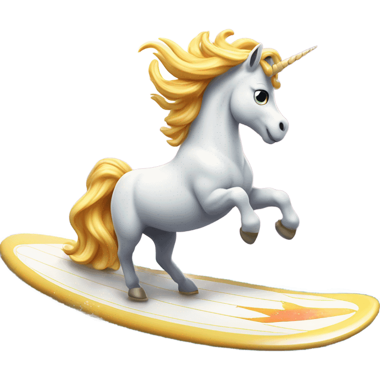 Unicorn on a surf board  emoji