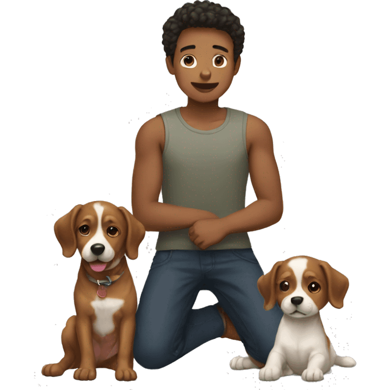 Boy having dogs body emoji