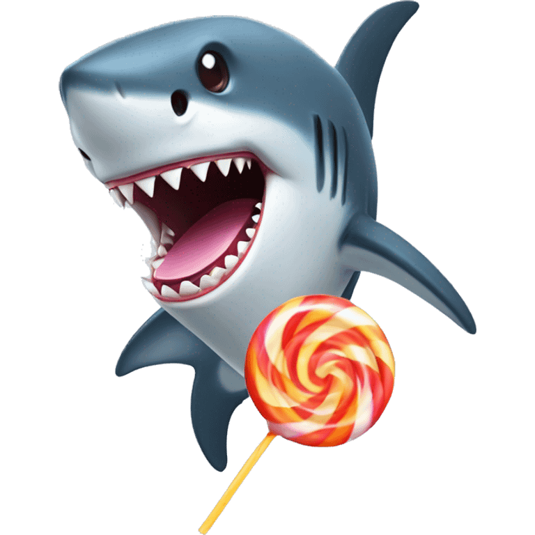 shark with lolipop emoji