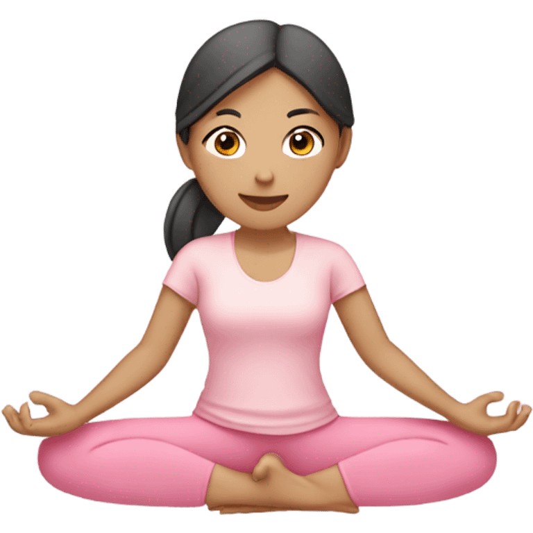 asian yoga girl light pink clothes  emoji