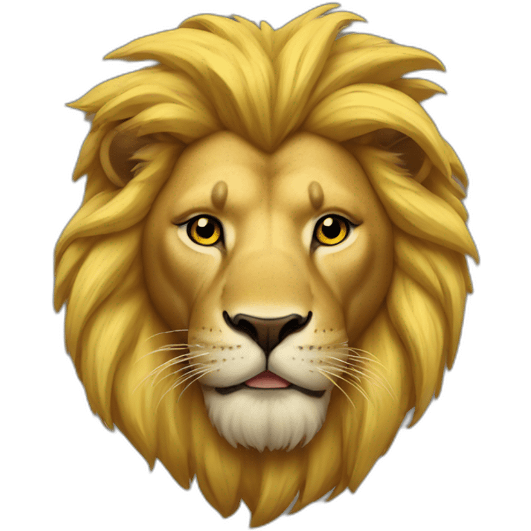 lion with yellow hair and gold chain on his neck emoji