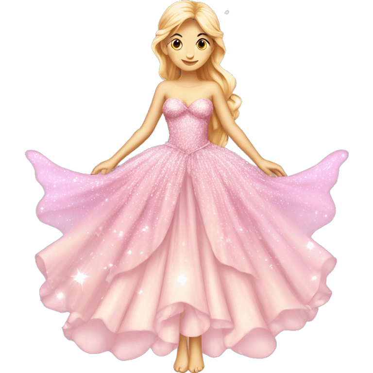 light pink fairy princess sparkly dress isolated dress emoji