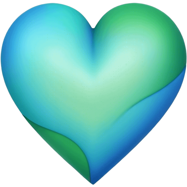 A heart made of blue and green colors emoji