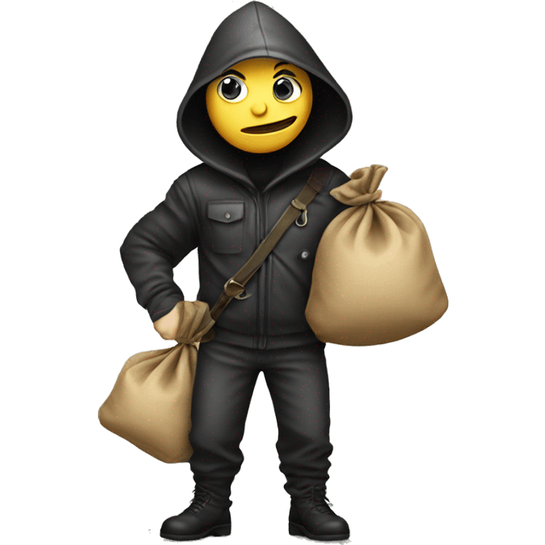 sneaky burglar with loot sack emoji