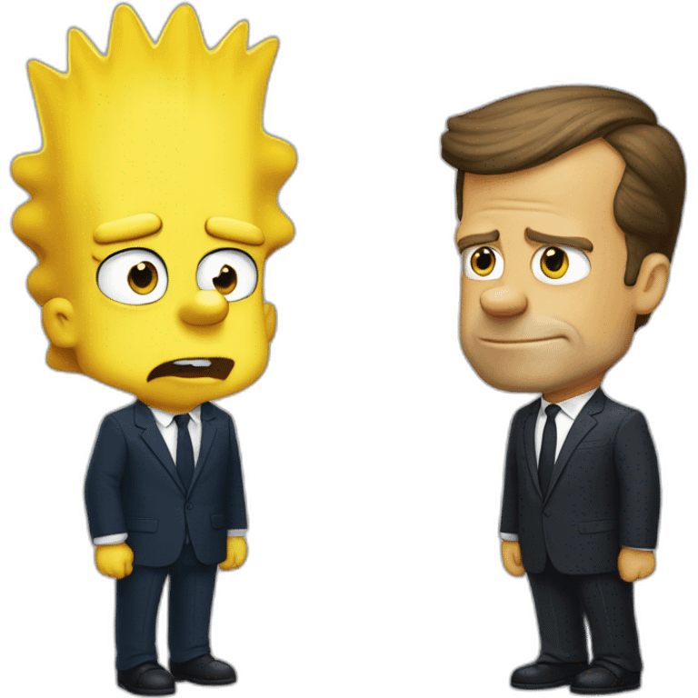 Bart Simpson avec Emmanuel macron emoji