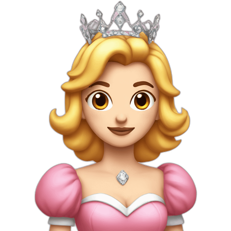 princess peach with tiara and dark bob emoji