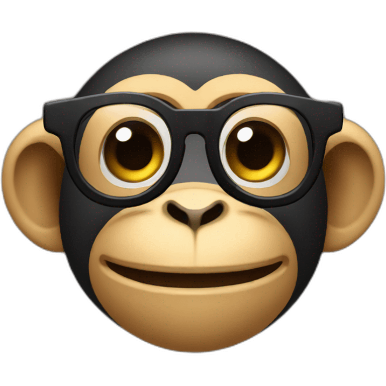 Monkey with glasses smiling with black  braces  emoji