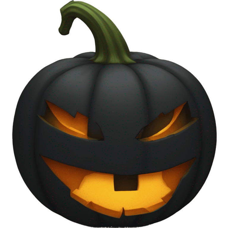 The black pumpkin is lying down emoji