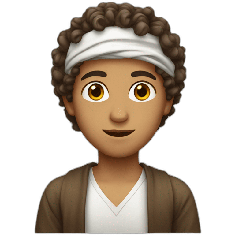 arab boy with curly brown hair emoji