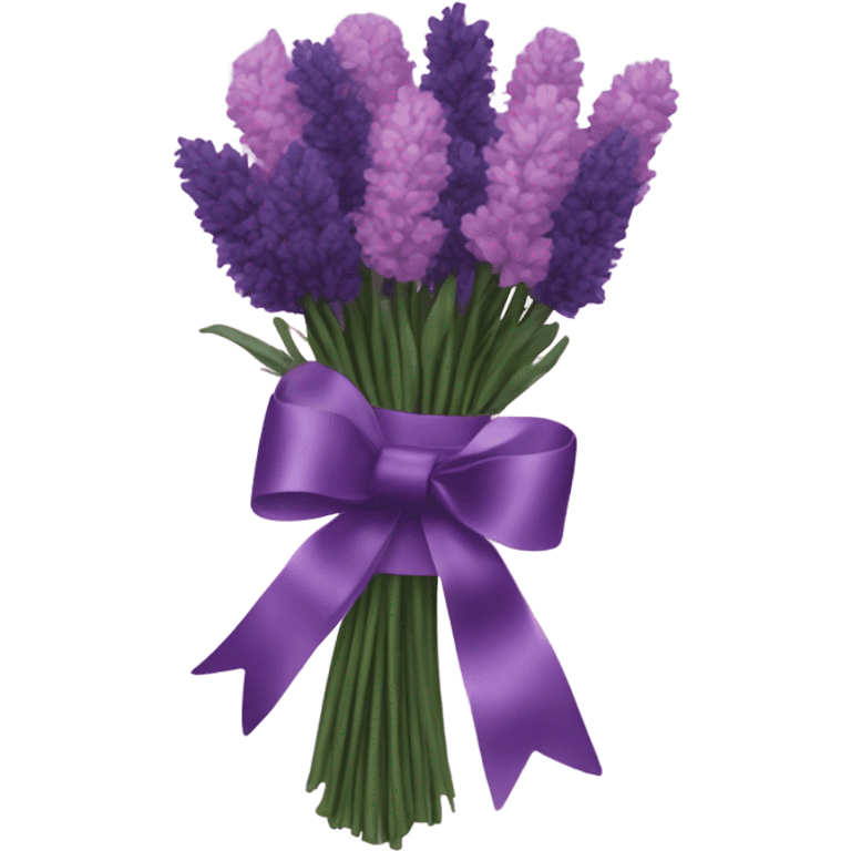 a beautiful aesthetic bouquet of dark purple and light pink lavender tied with a silk purple ribbon and next to it a pink decorative candle  emoji