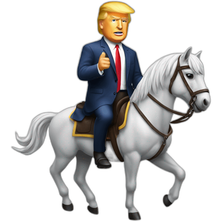 Trump assis sur un cheval emoji