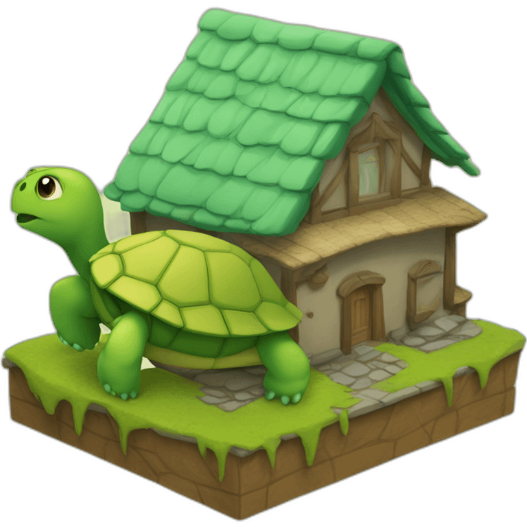 Tortue sur une maison emoji